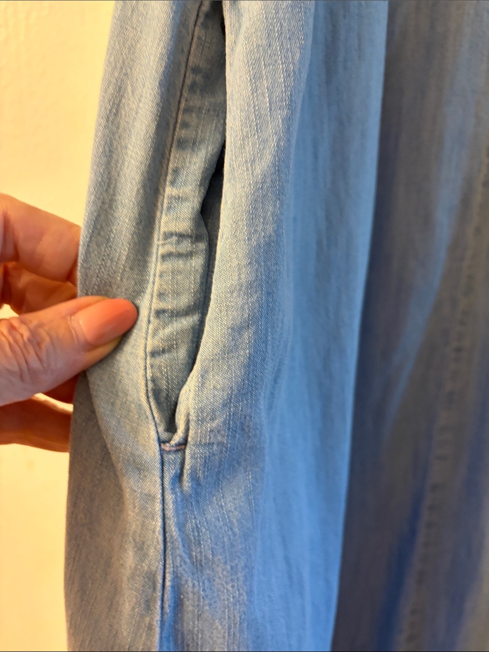 GAP Light Blue Denim Midi Slip Dress - Picture 3 of 4